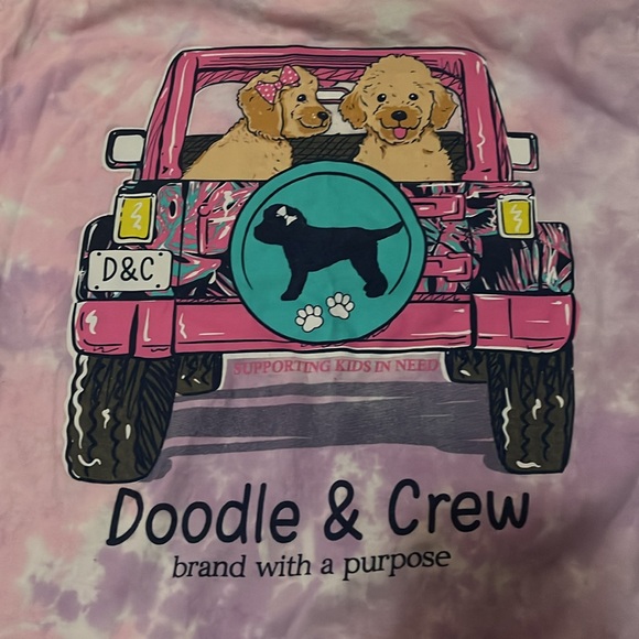 Doodle and Crew women’s pink and purple tie dye shirt - Picture 2 of 5